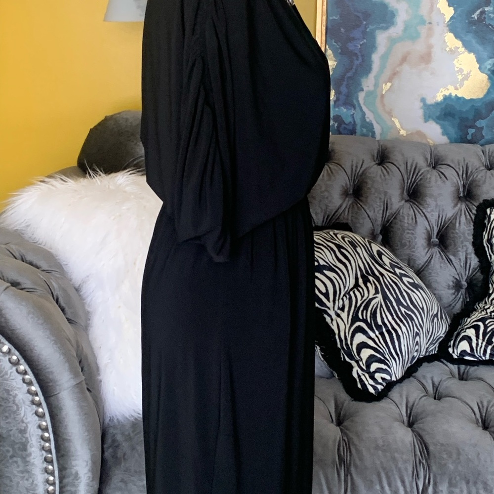 COPY - Lauren Ralph Lauren black dress elastic waist and rouched sleeves! - Picture 7 of 12